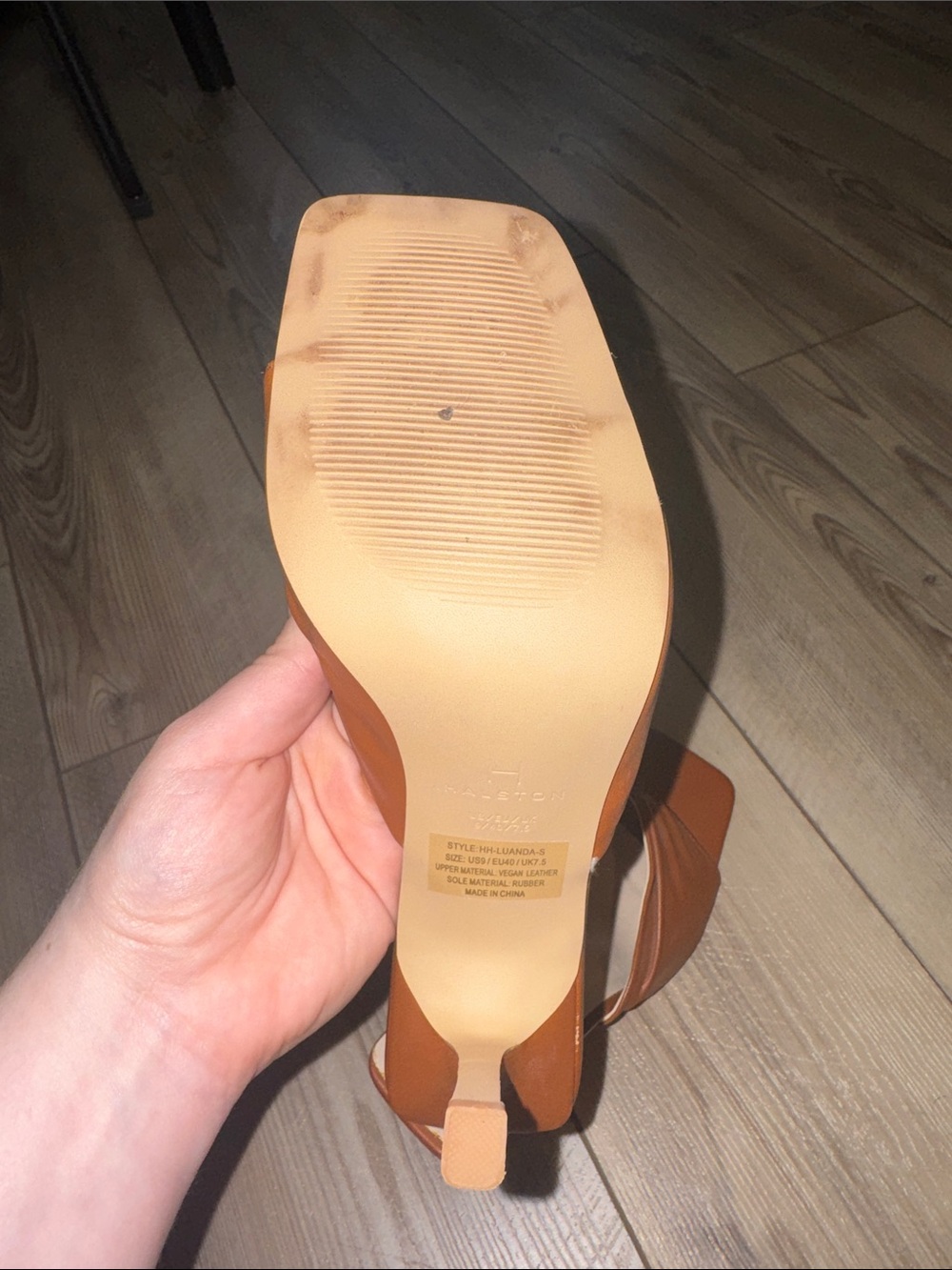 Halston Heritage Cognac Ruched Leather Slide heels - Picture 4 of 6
